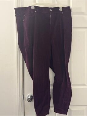 Torrid Corduroy High-Rise Pants in Deep Plum